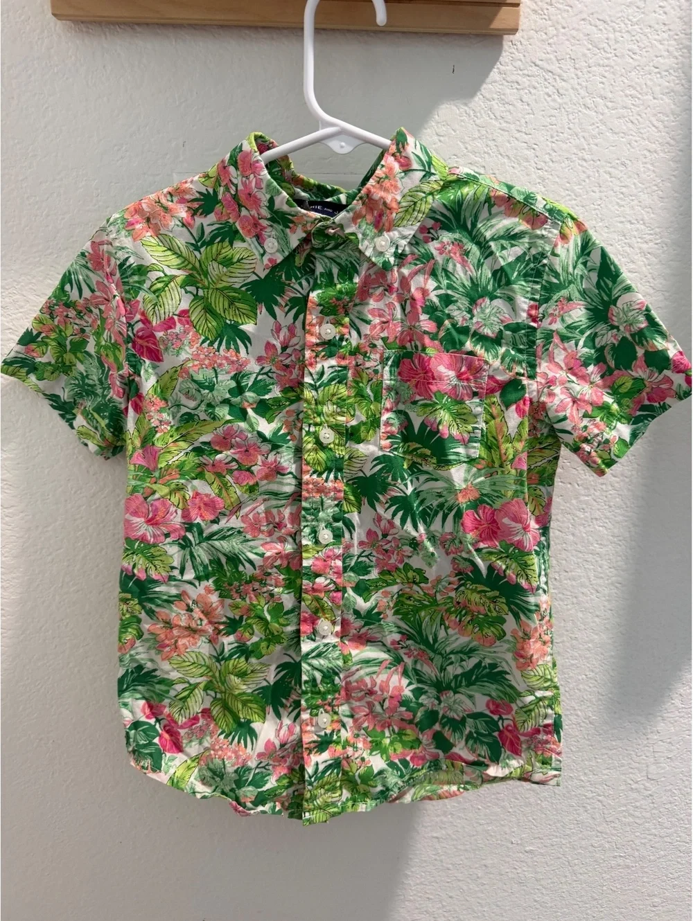 Janie and Jack Boys Beach printed button down